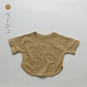 フォイス ［名入れシャツ｜女の子　男の子］人気の韓国服です:ベージュ:90