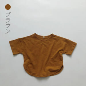 フォイス ［名入れシャツ｜女の子　男の子］人気の韓国服です:ブラウン:80